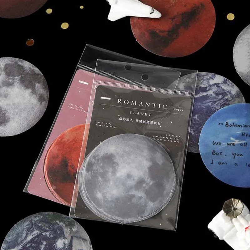 Милые коврики для записей с изображением планеты Kawaii Moon Sticky Notes блокноты детей