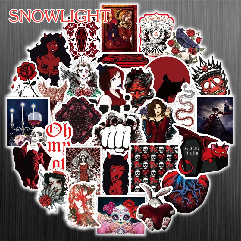 10/30/50 pcs/pack Terror Gothic Waterproof Graffiti Stickers For Skateboards Laptop Motorcycle Bicycle Luggage kids Toy Sticker