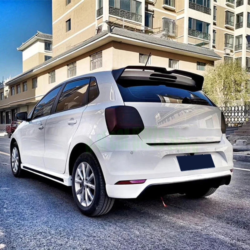 

Задний спойлер для Volkswagen VW POLO PLUS 2019, черный глянцевый задний спойлер для багажника