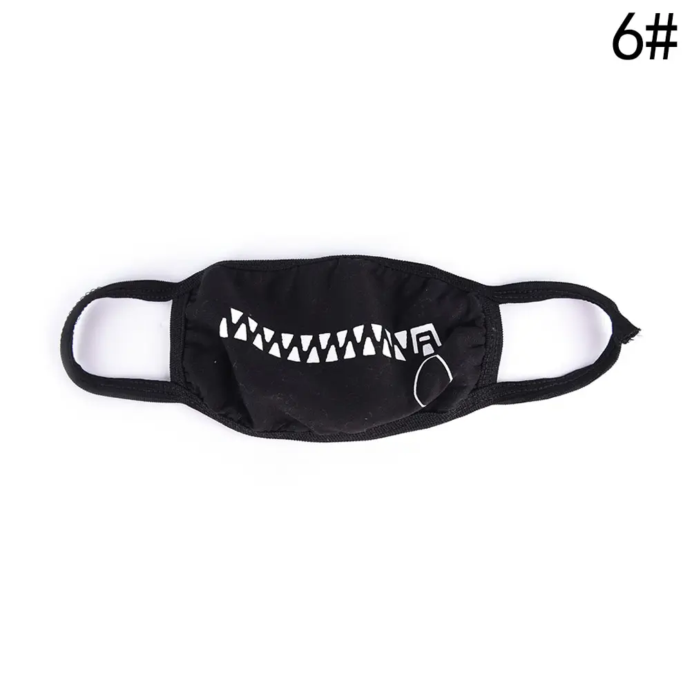 1PCS Black Anti-Dust Masks Women Men Cotton Cute Bear Anime Cartoon Mouth Mask Kpop teeth mouth Fashion Muffle Face Mouth Mask - Цвет: 6