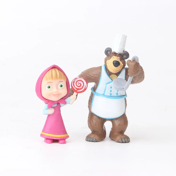10 шт./компл. российского мультфильма «Маша игрушка творческий игрушечный медведь в подарок для детей украшение торта, подарок ко дню рождения