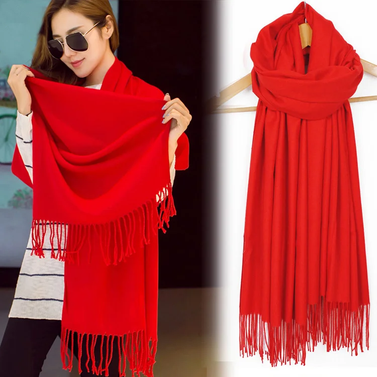

2019 new fashion Europe and America creative big red scarf unisex