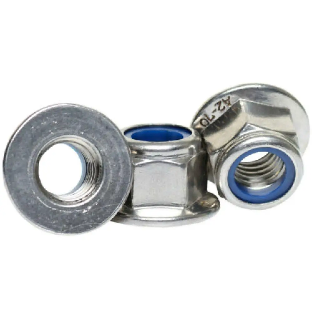 M5 A2 in Acciaio Inox Flangiate /& Seghettato NYLON Inserto Nyloc NUT-dadi della flangia