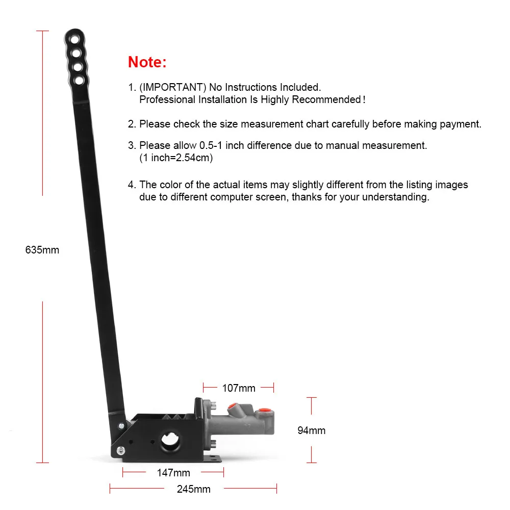630mm Universal Long Vertical Hydraulic Handbrake Hydro E-brake Drift Race Hand Brake