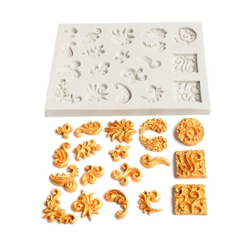 

12.2*9 cm 1pc 18 Patterns European Style Photo Frame Silicone Cake Mold DIY Fondant Chocolate Decorating Mold Baking Tools