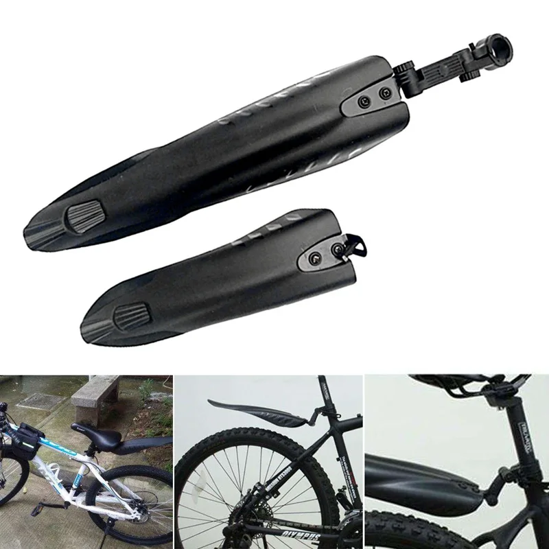 

Black Mountain Bike Bicycle Road Tire Front Rear Mudguard Fender Set Mud Guard