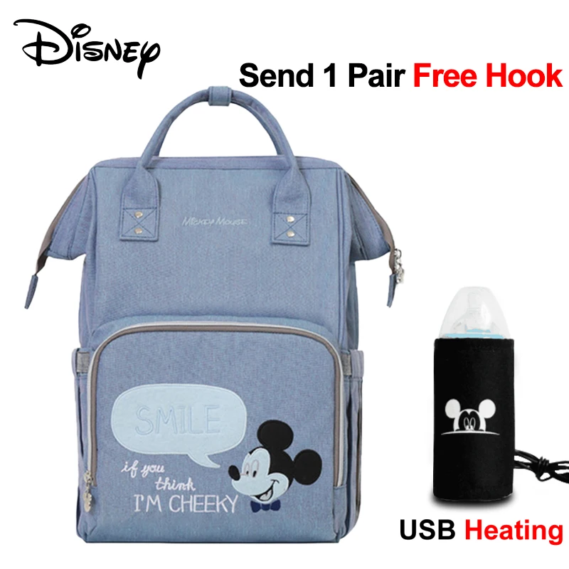Disney милый рюкзак для подгузников, USB детские сумки для мамы, многофункциональная модная сумка для подгузников с минни и микки маусом для мам, брендовая сумка для подгузников в горошек - Цвет: 6