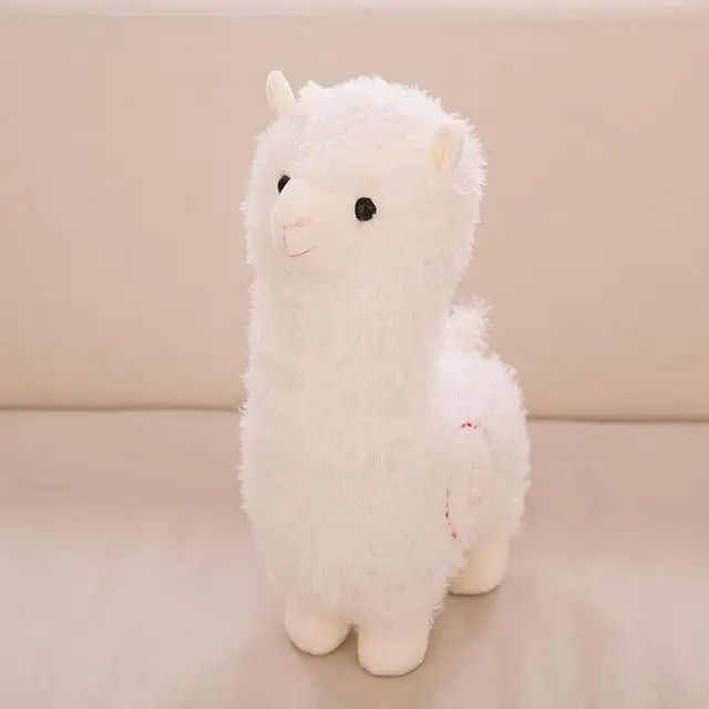 Kawaii Радуга 25 см Альпака плюшевые куклы игрушки милый лама Alpacasso игрушки плюшевые японские Альпака животных мягкая кукла Дети подарок - Цвет: Белый