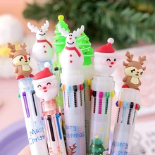Stylo à bille mignon de noël, 6/10 couleurs, fournitures d'écriture pour école et bureau 
