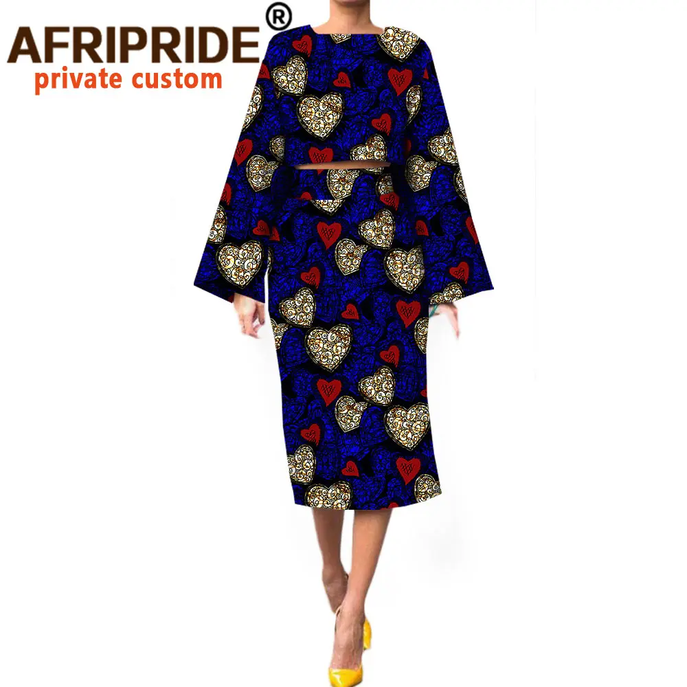 2018 женский костюм AFRIPRIDE частный на заказ длинный широкий рукав короткий топ +