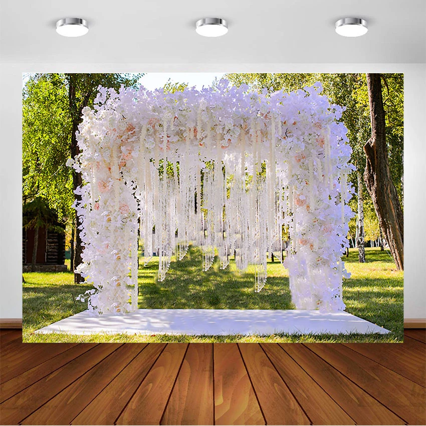 Wedding Photography Backdrop White Arch Door Flower Wall Decorations  Outdoor Backdrops Wedding Photo Background For Photo Studio - Backgrounds -  AliExpress