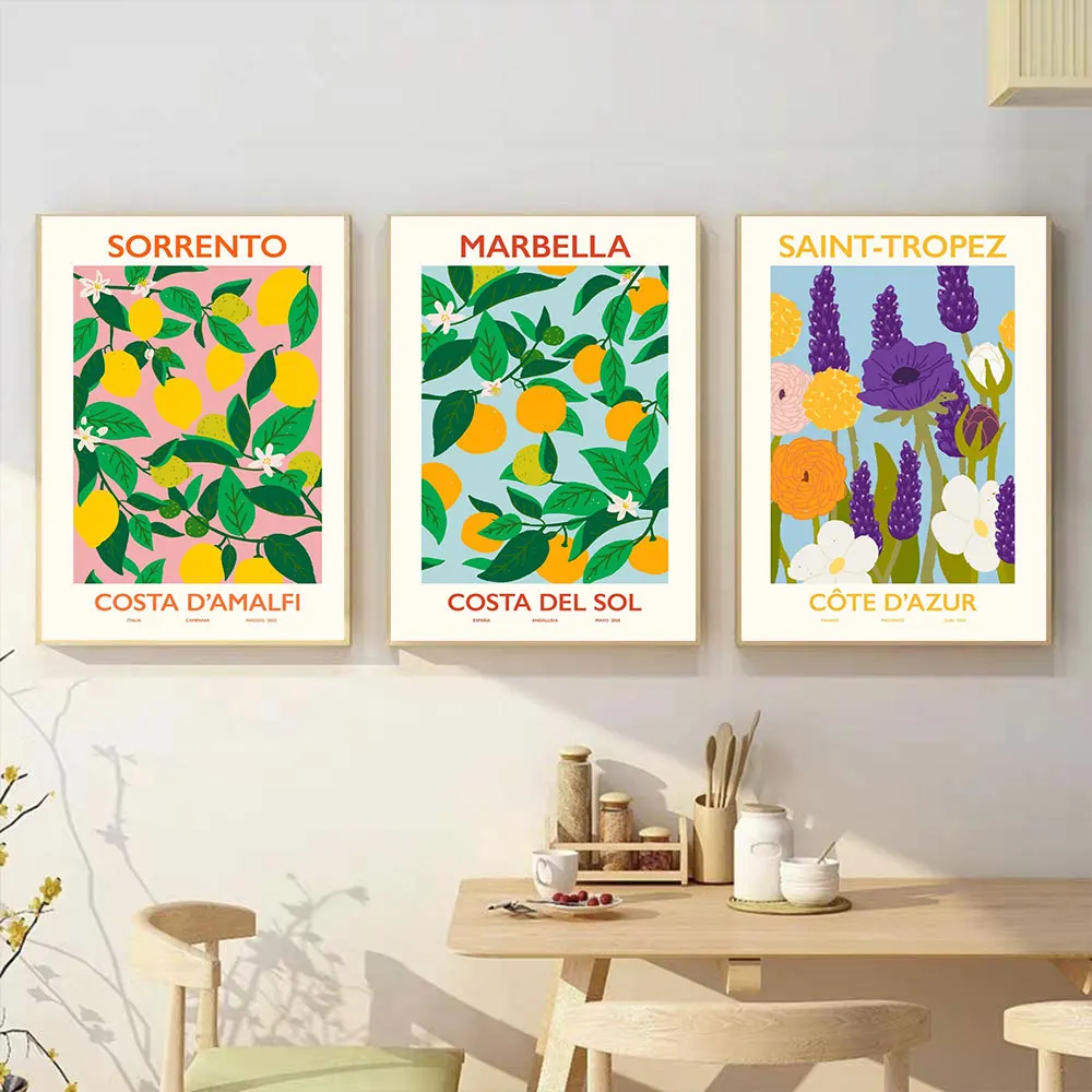 

Fruit Lemon Orange Prints Posters Plants Flowers Canvas Painting Wall Art Pictures For Dining Room Modern Nature Home Decor