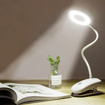 

HotPortable LED Desk Lamp Touch On/Off Switch Eye Protection Clip Table Light 3 Modes Dimmable USB Rechargeable Desk Lights