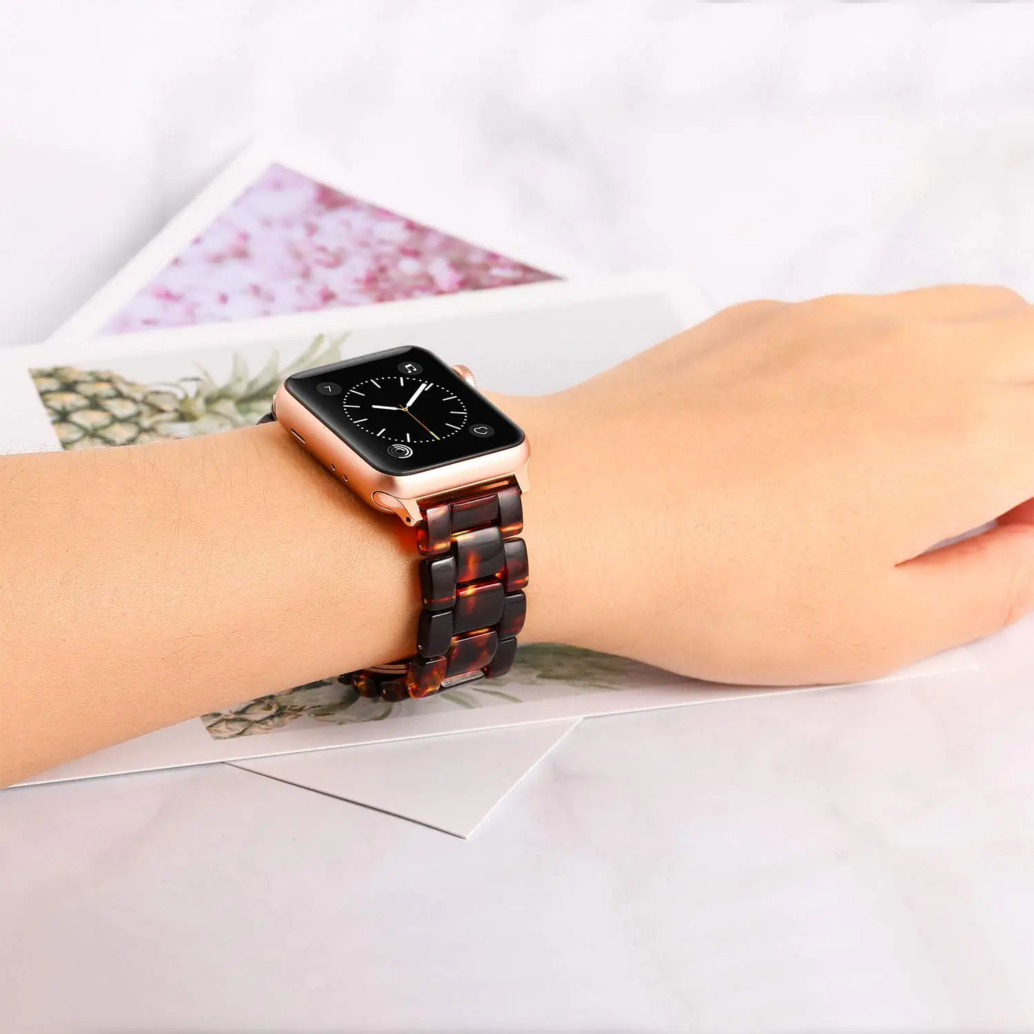 Ремешок из смолы для Apple watch band 44 мм 40 мм iwatch 5 4 3 2 band 42 мм 38 мм Пряжка из нержавеющей стали антикерамический браслет для часов
