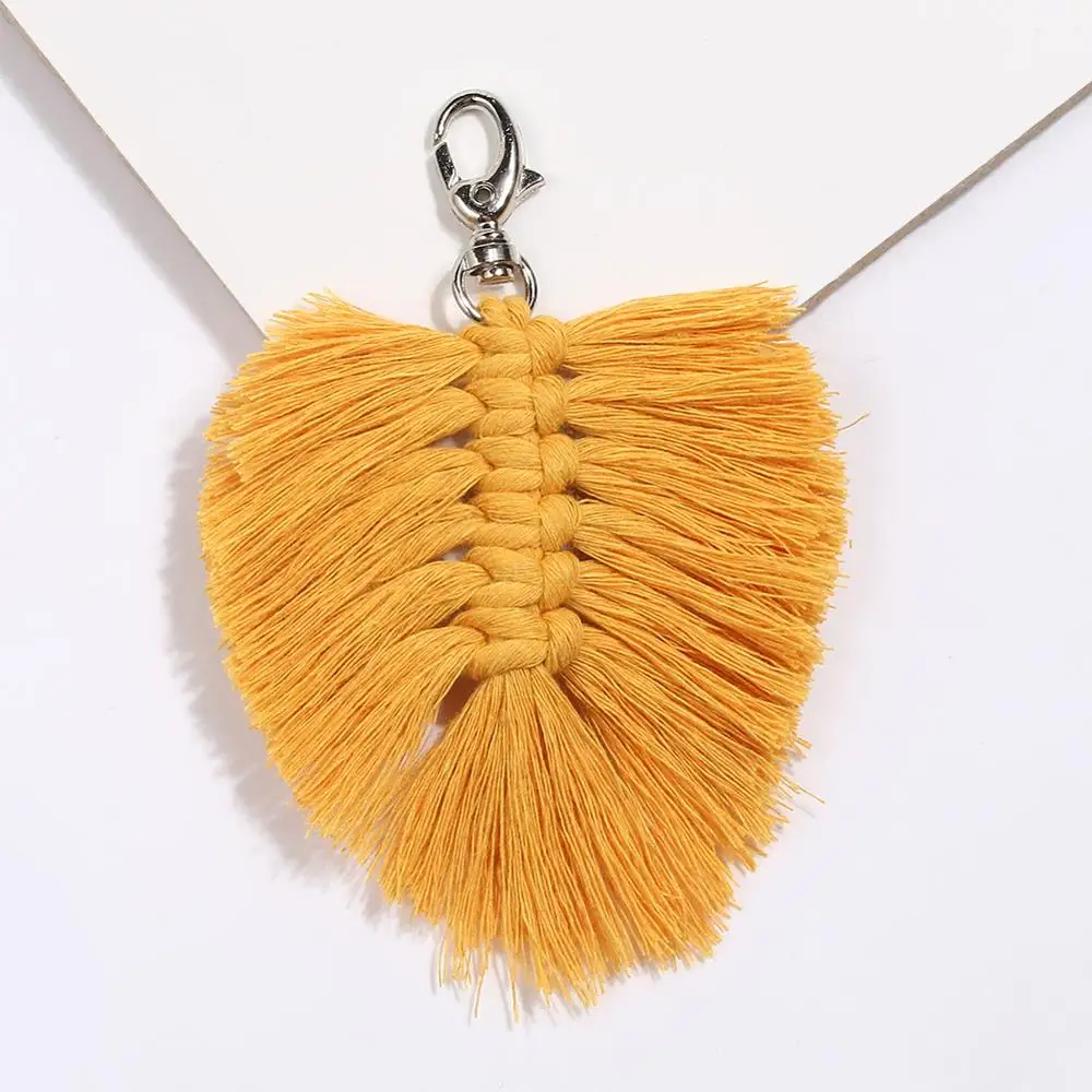 47 Girlgo, брелок с кисточкой макраме для женщин, Boho, ручная работа, Fiberlove, брелок для ключей, сумка макраме, подвеска в автомобиль, ювелирное изделие, подарки - Цвет: 47