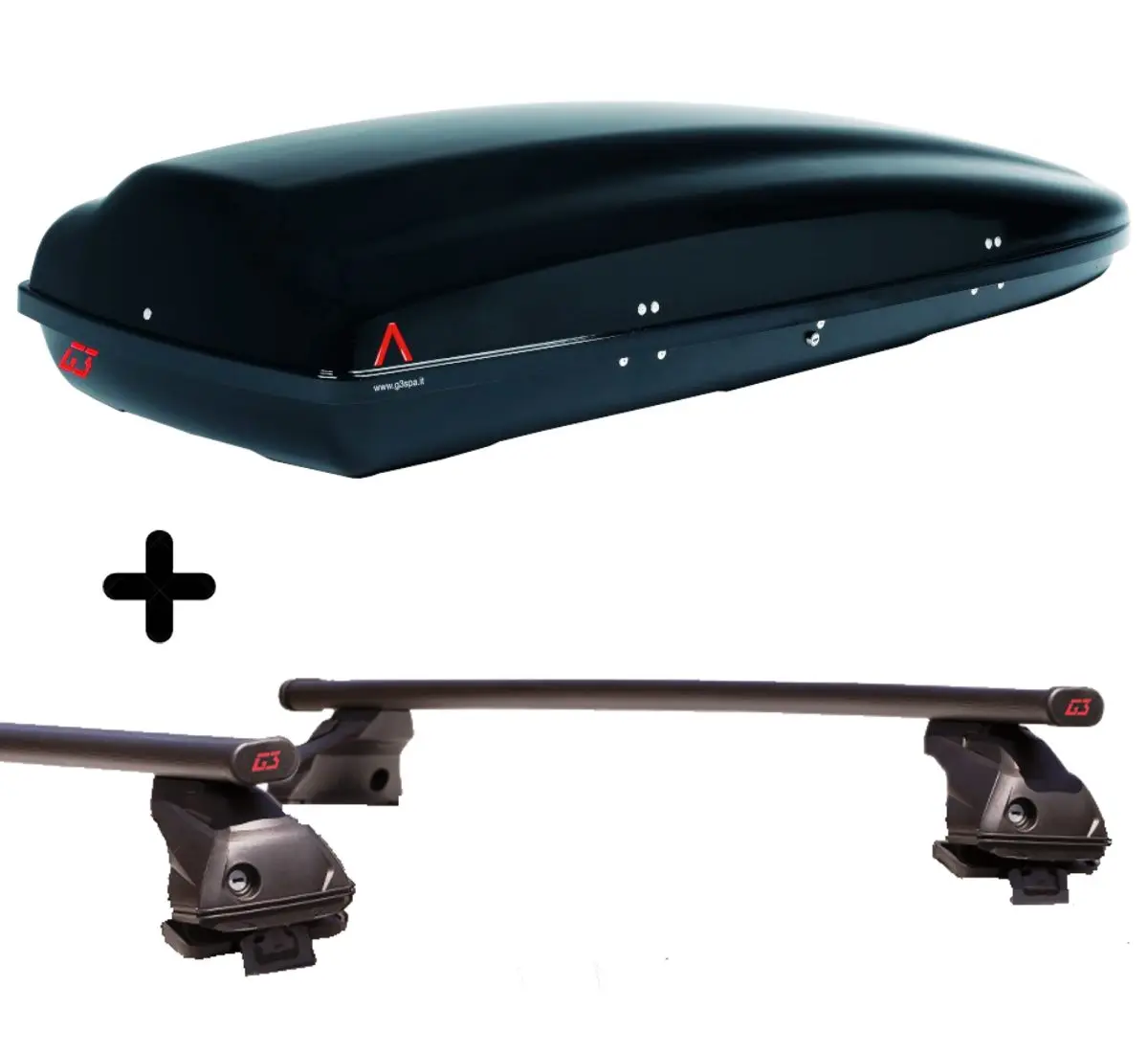 Box + rack bars compatible for OPEL CORSA (2001 2006) roof steel car