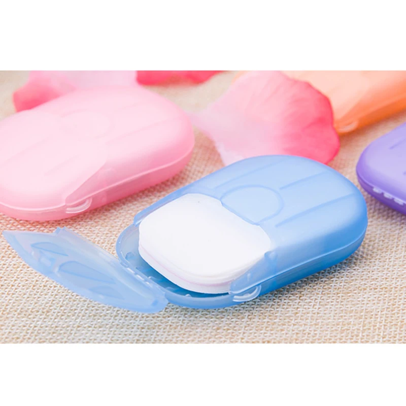 20 pcs Soap Paper for Travel Washing Hand Bath Clean Scented Slice Sheets Disposable Boxe Soap Portable Mini Paper Soap