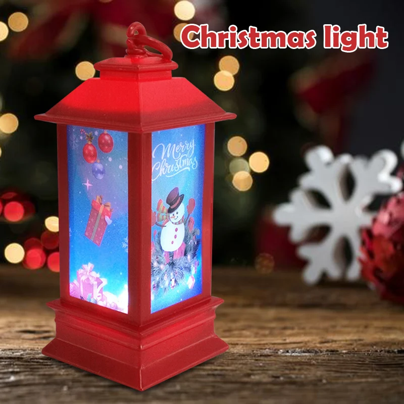 

Christmas LED Colorful Light Santa Claus Christmas Tree Snowman Pattern Lanterns Night Light Holiday Decoration Lighthouse