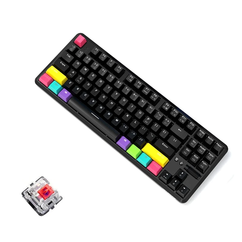 87 Keys Bluetooth Wired Wireless Mechanical Keyboard For Ajazz K870t With Rgb Dropship Keyboards Aliexpress