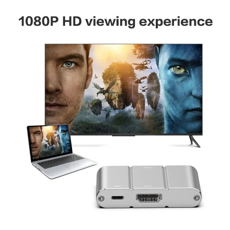 Алюминиевый сплав Материал usb тип-c к HDMI адаптер конвертер совместимый для MacBook серебро 1080P видео разрешение