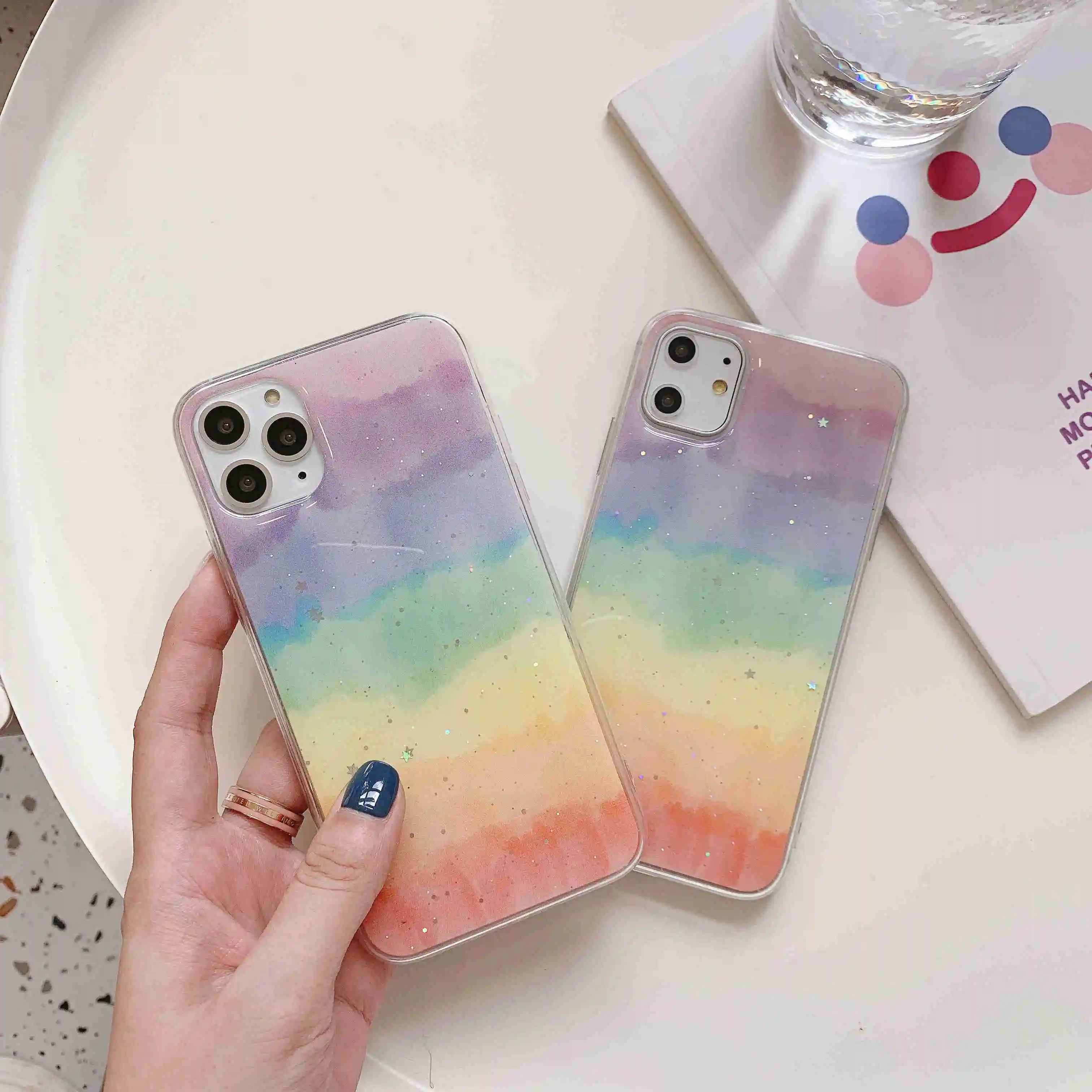 Чехол для OPPO RX17 Neo ax7pro R15X K1 F11 A9S A9 K3 Realme 3 X C2 A1K Reno Z Ranbow окрашенный блестящий