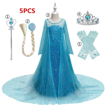 

Elsa Dress for Girls Kids Christmas Dress Snow 2 Anna Elsa Costume Children Birthday Party Clothing Girls Princess Costume