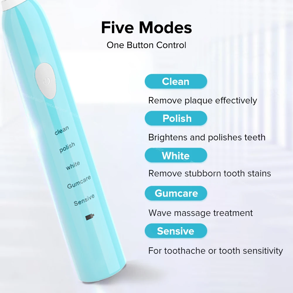 Powerful Ultrasonic Sonic Electric Toothbrush USB Rechargeable Tooth Brush Adult Electronic Washable Whitening Teeth Brush Powerful Ultrasonic Sonic Electric Toothbrush USB Rechargeable Tooth Brush Adult Electronic Washable Whitening Teeth Brush