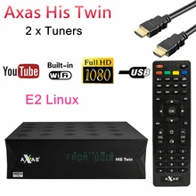 Axas seu gêmeo DVB-S2 enigma 2 receptor de satélite construir em wifi + linux e2 aberto atv h.265 iptv caixa receptor vs v8x v8 nova decodificador