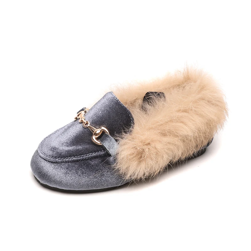 Najtaniej CMSOLO chłopcy dziewczęta aksamitne mokasyny najlepiej sprzedają nowe 2018 zimowe ciepłe dziecięce futrzane buty rozmiar 21 35 płaskie (wybierz w zależności od długości stopy)