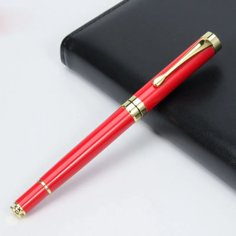 Red gold 1Pc Новинка Золотая металлическая шариковая ручка Роскошная свадебная для деловых подписей Kawaii Милая школьная пользовательская логотип персональный подарок канцелярские принадлежности - Цвет: Red gold 1Pc