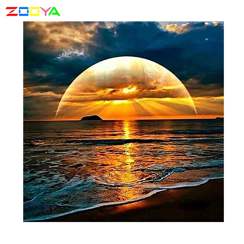 Zooya полноразмерная Алмазная вышивка с Луной украшение для дома мозаика Набор