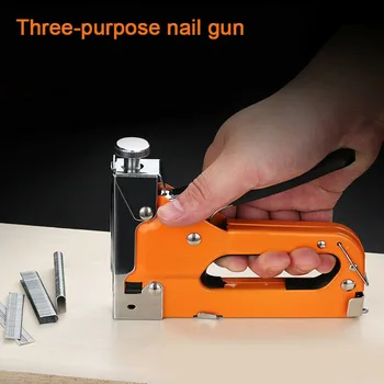 

Heavy Duty Stapler Door/T/U Type Manual Nail 3 in 1 Powerful Hand Tool Wood Furniture S7 #5