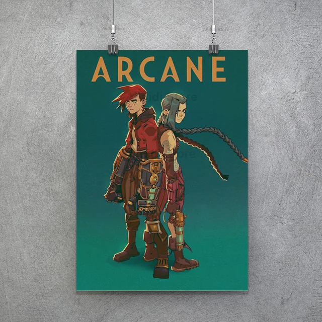 Popular TV Show Arcane Kraft Paper Poster Vi Viktor Jayce Jinx Home Decor Study Bedroom Bar Cafe Wall Paintings Stickers Posters Poster