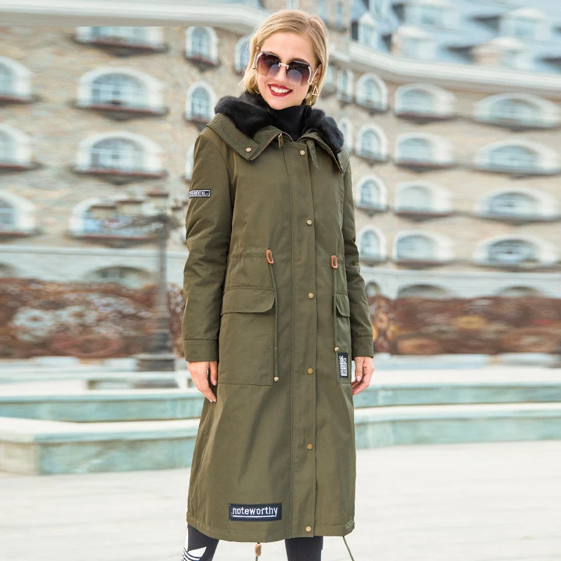 

Real Fur Parka 2020 Winter Jacket Women Luxury Natural Mink Fur Coat Female Korean Long Trench Coats Warm Outwear MY3621