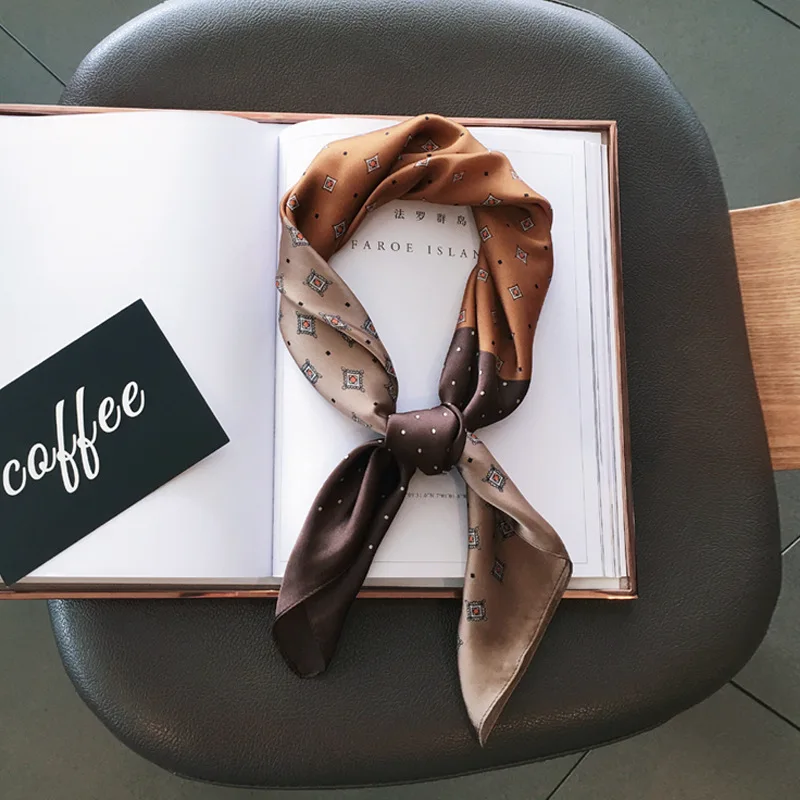

Fashion Print Square Silk Scarf Women Small Neck Scarfs Office Lady Hair Band Hand scarf Kerchief Female Bandana Shawl