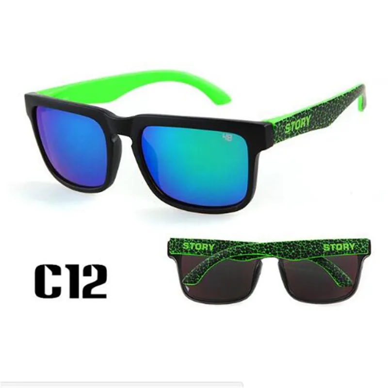 

KEN BLOCK Sunglasses Men Reflective Coating Square Sun Glasses Women Spied Brand Design Mirrored Oculos De Sol With Case UV400
