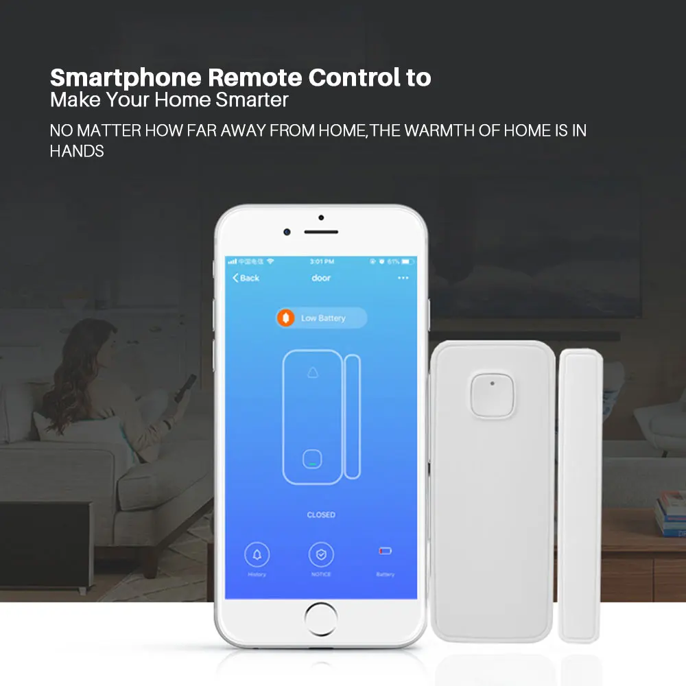 Amazon Alexa Беспроводной Wi-Fi дверной сигнализации окна сенсор детектор умный дом безопасности двери магнитный переключатель системы управления приложением