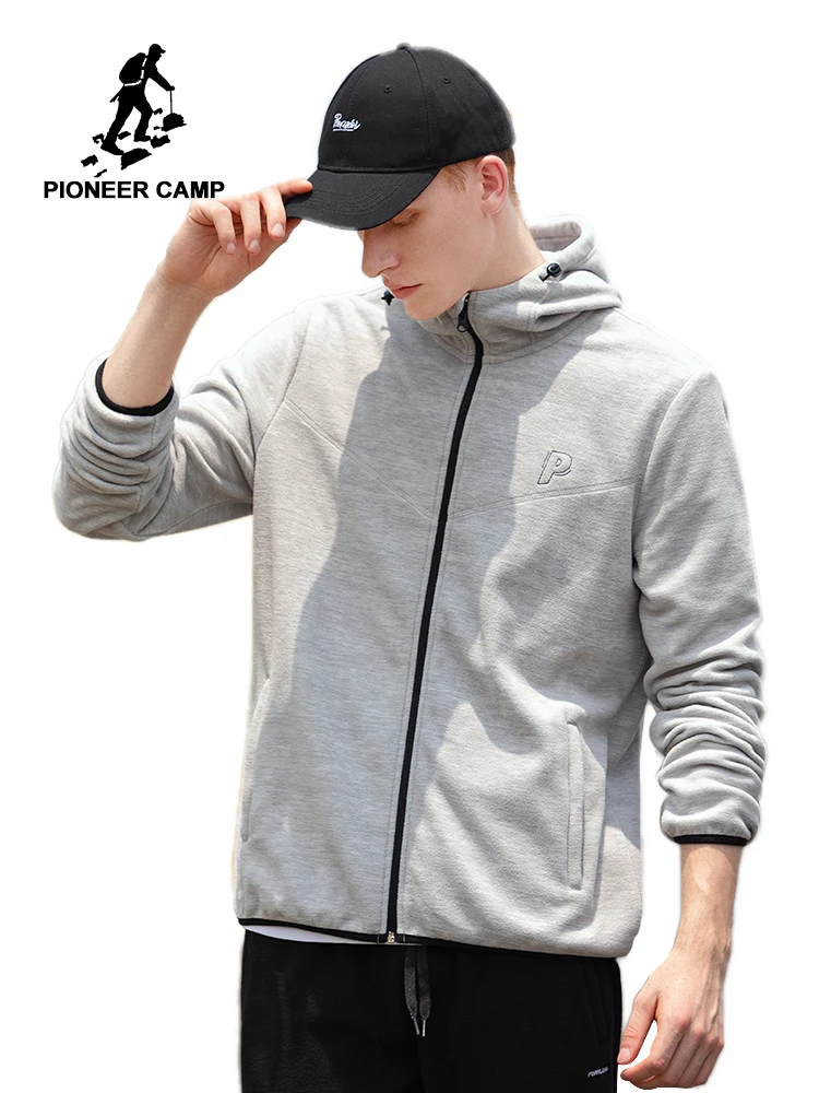 

Pioneer Camp 2019 Autumn Mens Hooded Jacket Male Polyester Outwear Windbreaker Jackets Mens Baseball Slim AJK901570