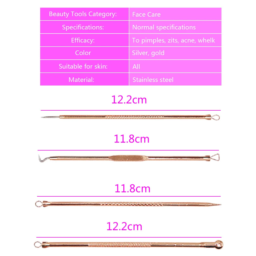 4 шт. игла для удаления прыщей угрей лечение акне очистка пор экстрактор уход за