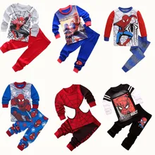 Одежда для маленьких мальчиков с рисунком «мстители»; одежда для сна для девочек; комплекты для детей с человеком-пауком; детские пижамы; комплект одежды для малышей с принтом «Человек-паук»