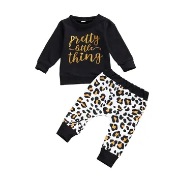 

Ma&Baby 0-24M Leopard Newborn Infant Baby Girl Clothes Set Letter Sweatshirts Tops Pants Outfits Autumn Baby Girl Costumes
