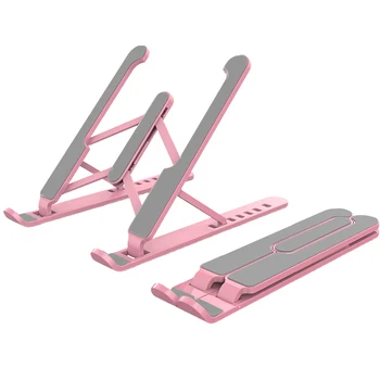 

Hollowed Out Aluminium Alloy Adjustable Foldable Notebook Holder Support Base Cooling Bracket With Storage Bag Laptop Stand