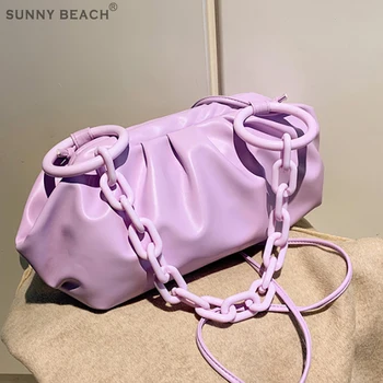 

Luxurious Acrylic Women Handbag Soft PU Leather Corssboday Bag Messenger Bag High Quality Cloud Bag Large Capacity Shoulder bag