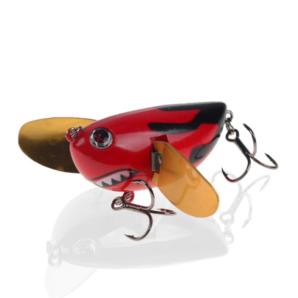 1pcs New Boxed Topwater Wobbler Fishing Lure 6cm 12.5g Floating isca  Artificial Hard Popper Plastic Bait With Metal Wings