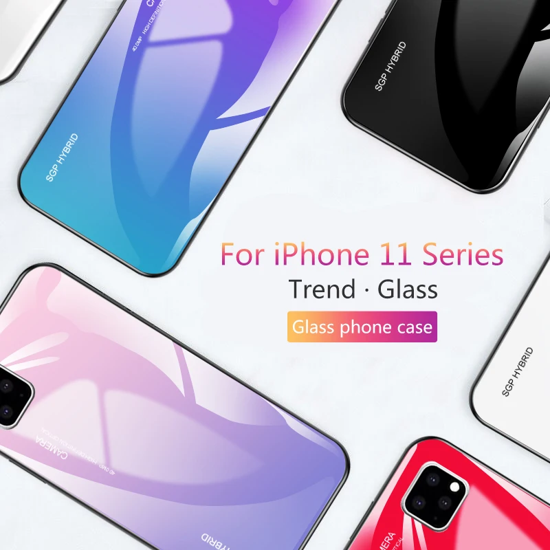 Для Apple iPhone 11 чехол из закаленного стекла роскошный градиентный Мягкий