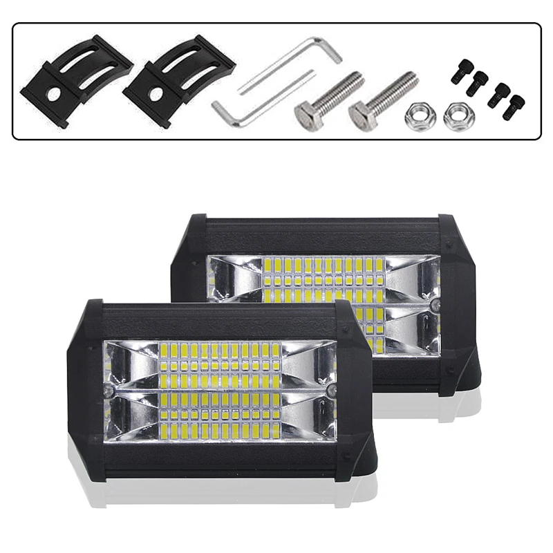 2x автомобильный внедорожный Рабочий СВЕТОДИОДНЫЙ светильник для Jeep 4X4 4WD ATV лодка мотоцикл UTE грузовик внедорожник прицеп комбинированная лампа 12 В 24 В - Цвет: 5.1 Inch