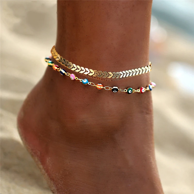 Details about   Anklet Bracelet Punk Beaded Curb Bohemian Anklet Foot Beach Jewelry Cord Gift 