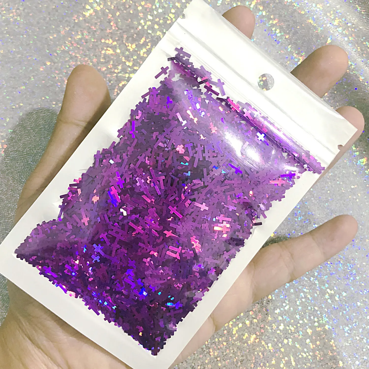 Голографический крест блестит полимерные ювелирные изделия наполнители ...