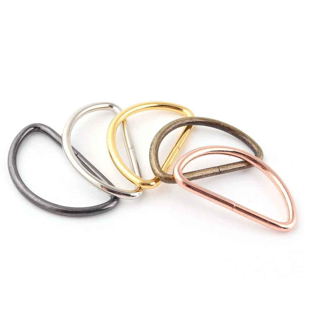 Heavy Duty Metal D Ring Buckles for Bag and Belt Crafting - 10 Pack