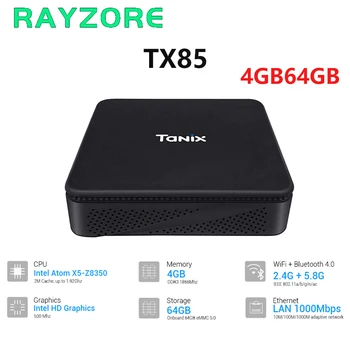 

TX85 Set Top Box 4GB RAM 64GB ROM Windows 10 Intel Cherry Trail Z8350 Media Player 2.4G 5G WiFi 1000M LAN Bluetooth Smart TV Box